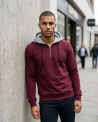 Zumieze - Lerev | Two-Tone Quarter-Zip Hoodie Men