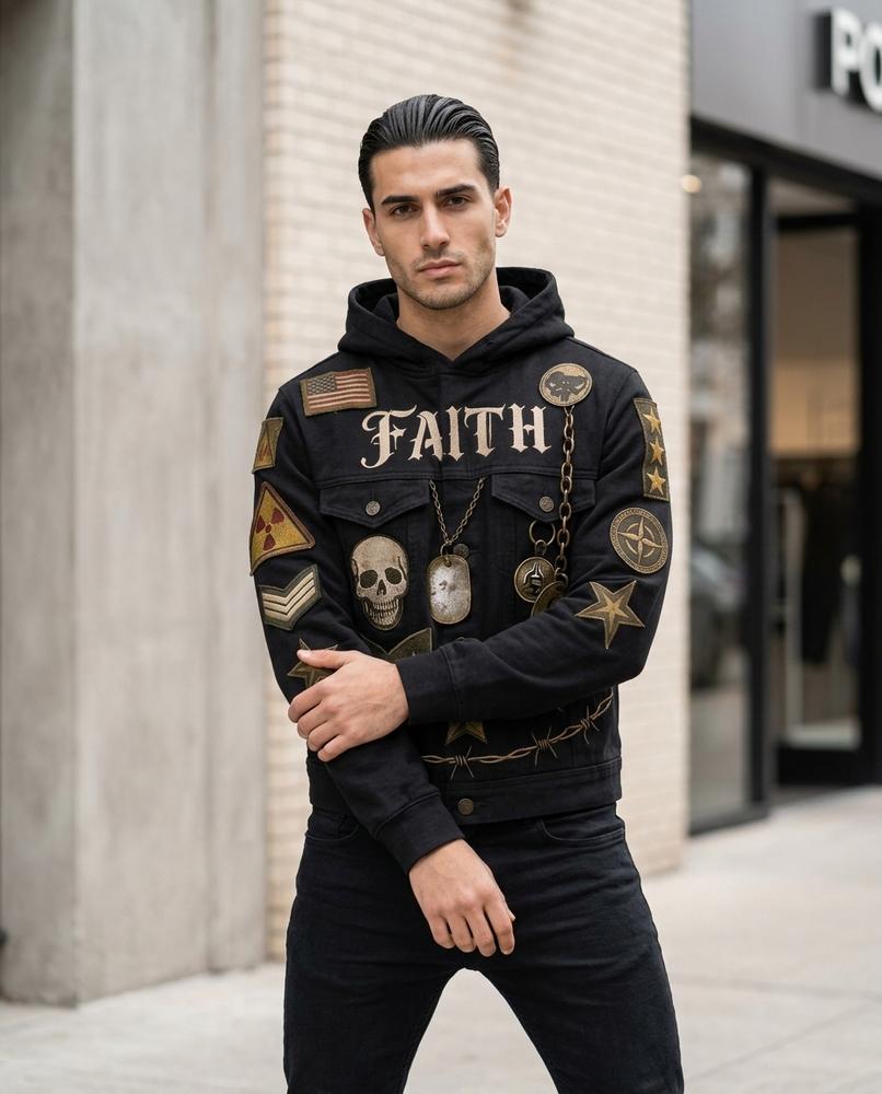 Zumieze - Rolev | Hooded Embellished Jacket Men