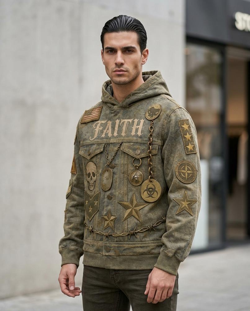 Zumieze - Rolev | Hooded Embellished Jacket Men