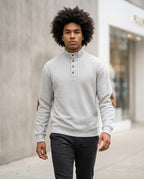 Zumieze - Ramar | Quilted Button-Placket Sweater Men
