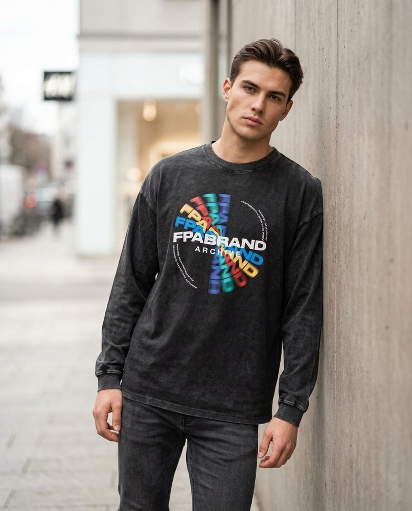 Zumieze - Raken | Washed Printed Sweatshirt Men