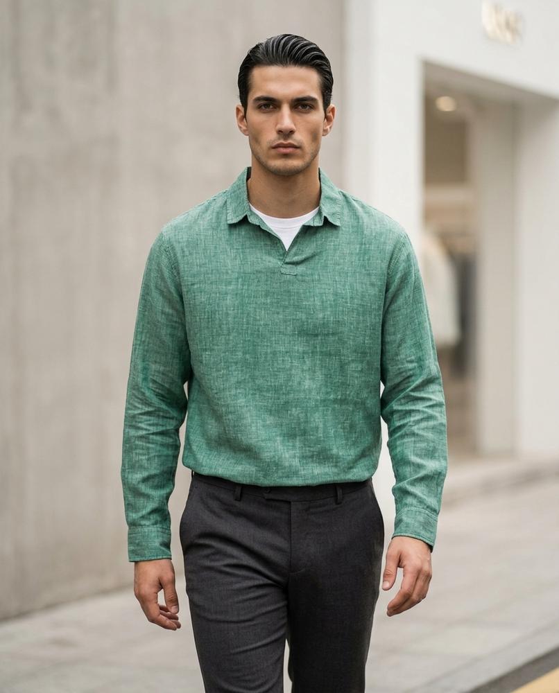 Zumieze - Lanor | Textured Lapel Collar Shirt Men
