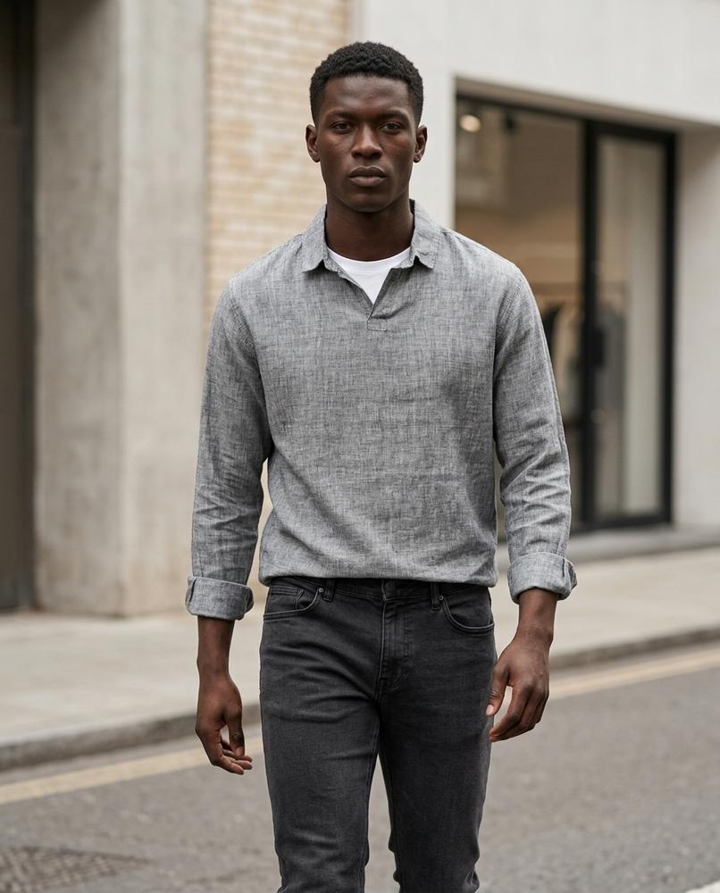 Zumieze - Lanor | Textured Lapel Collar Shirt Men