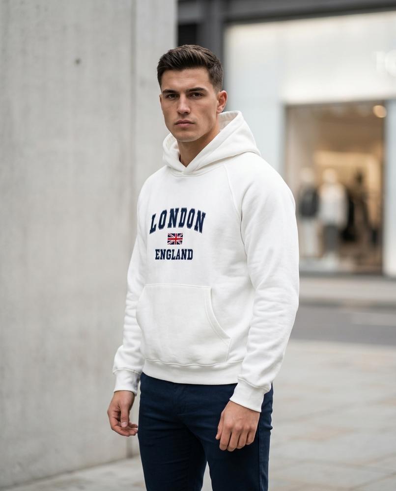 Zumieze - Saram | Printed Fleece-Lined Hoodie Men