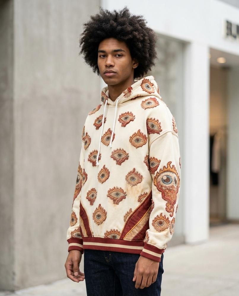 Zumieze - Vemon | Patterned Appliquéd Hoodie Unisex
