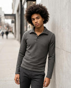 Zumieze - Raran | Quilted Button-Placket Sweater Men