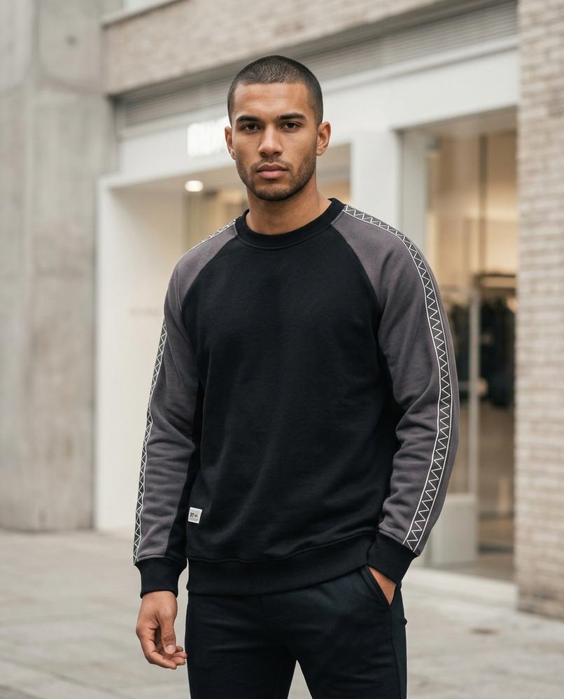 Zumieze - Tahal | Color-Block Embroidered Sweatshirt Men