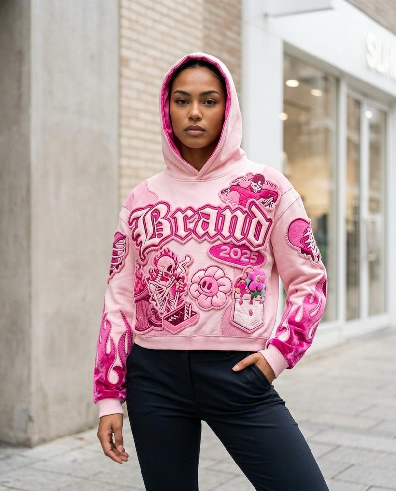 Zumieze - Lyhal | Cropped Appliquéd Hoodie Women