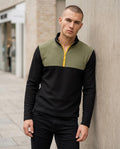 Zumieze - Takar | Color-Blocked Quarter-Zip Sweater Men