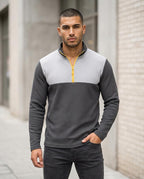 Zumieze - Takar | Color-Blocked Quarter-Zip Sweater Men