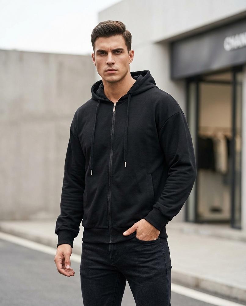 Zumieze - Lelom | Zip-Up Fleece-Lined Hoodie Men