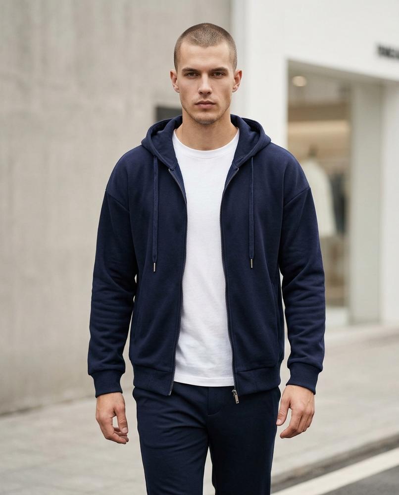 Zumieze - Lelom | Zip-Up Fleece-Lined Hoodie Men