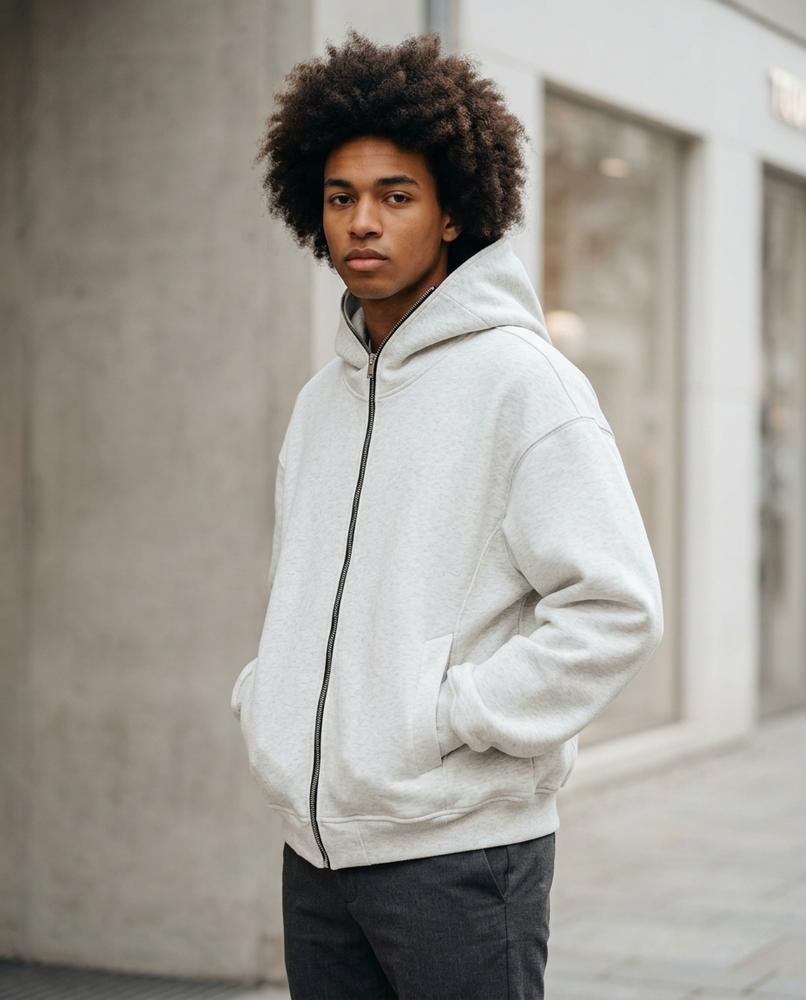 Zumieze - Cosan | Zip-Up Relaxed-Fit Hoodie Men