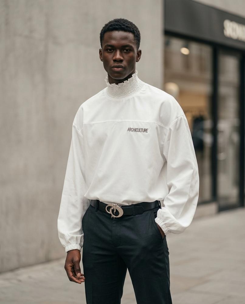 Zumieze - Ratir | Oversized Smocked-Collar Shirt Men