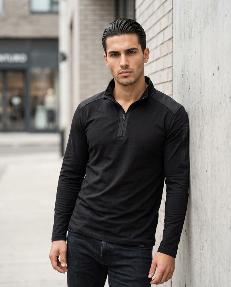 Zumieze - Novin | Quarter-Zip Reinforced Sweater Men