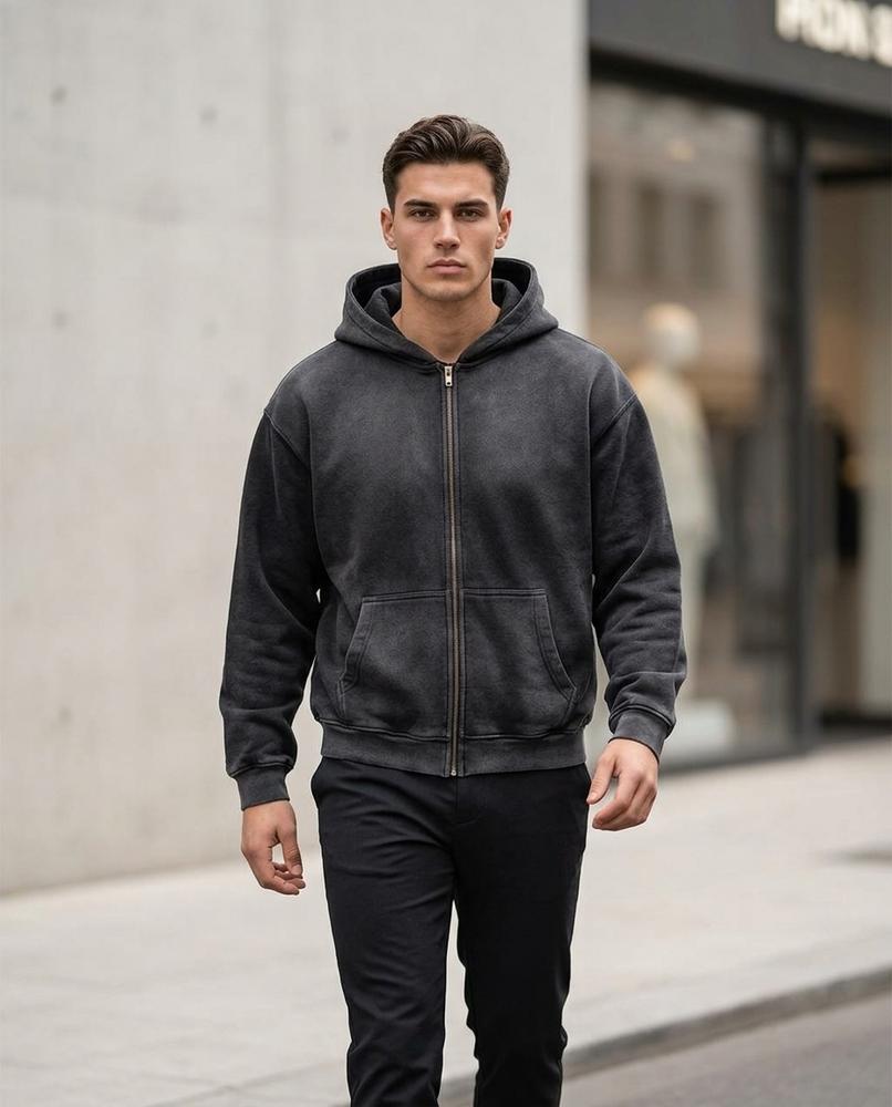 Zumieze - Tamir | Washed Zip-Up Hoodie Men