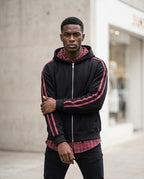 Zumieze - Lyvel | Zip-Up Striped Hoodie Men