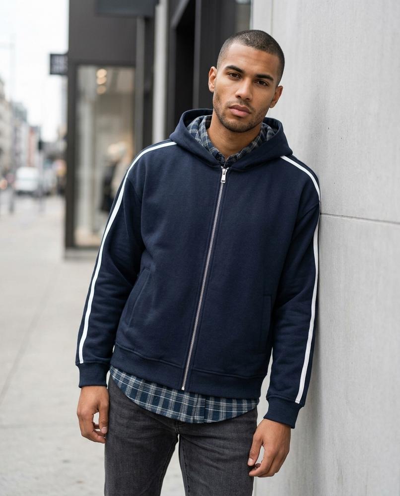 Zumieze - Lyvel | Zip-Up Striped Hoodie Men