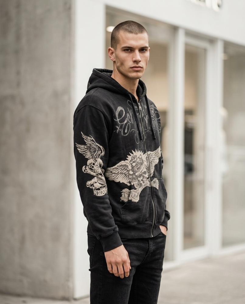 Zumieze - Lemar | Zip-Up Graphic Hoodie Men