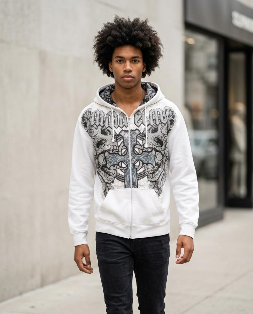 Zumieze - Lemar | Zip-Up Graphic Hoodie Men