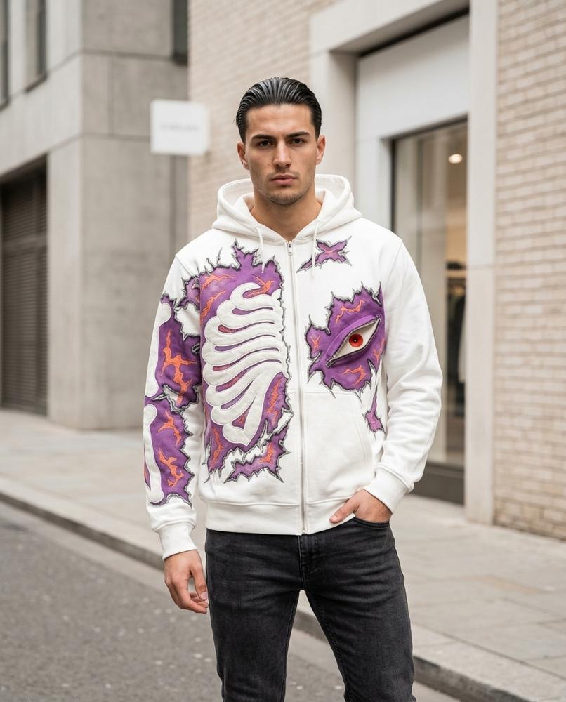 Zumieze - Dazan | Appliquéd Zip-Up Hoodie Men
