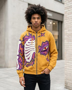 Zumieze - Dazan | Appliquéd Zip-Up Hoodie Men