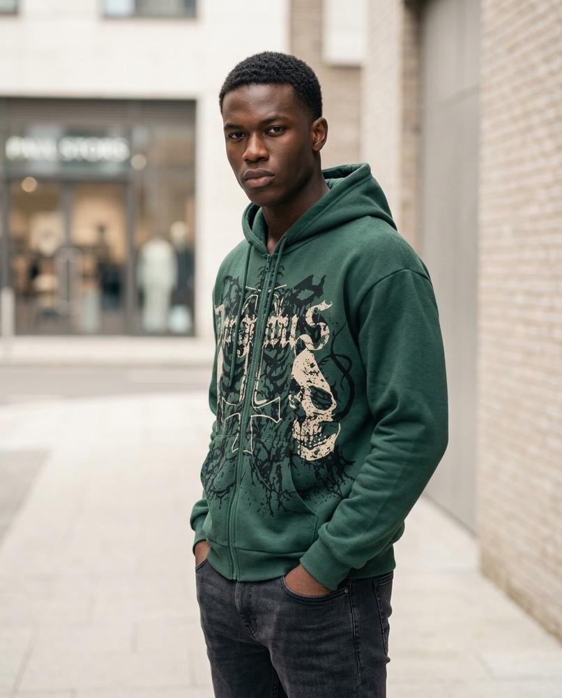 Zumieze - Yosan | Zip-Up Printed Hoodie Men