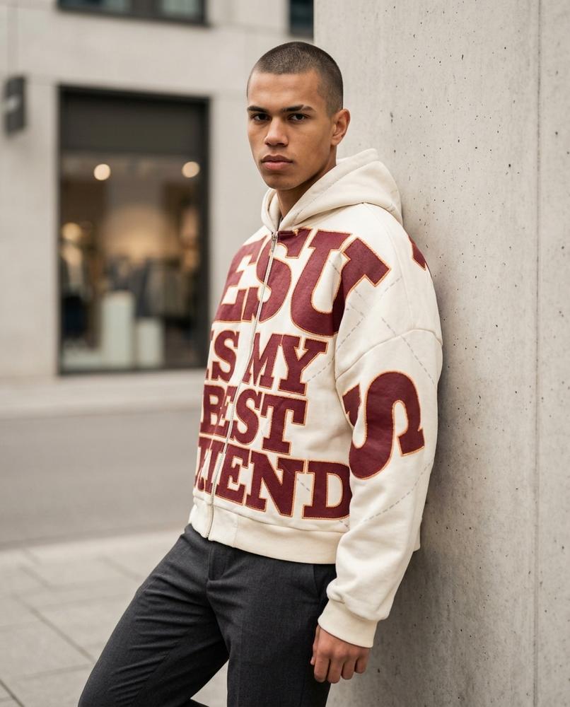 Zumieze - Miram | Quilted Zip-Up Hoodie Men