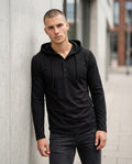 Zumieze - Zamel | Button-Placket Long-Sleeved Hoodie Men