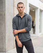 Zumieze - Zamel | Button-Placket Long-Sleeved Hoodie Men