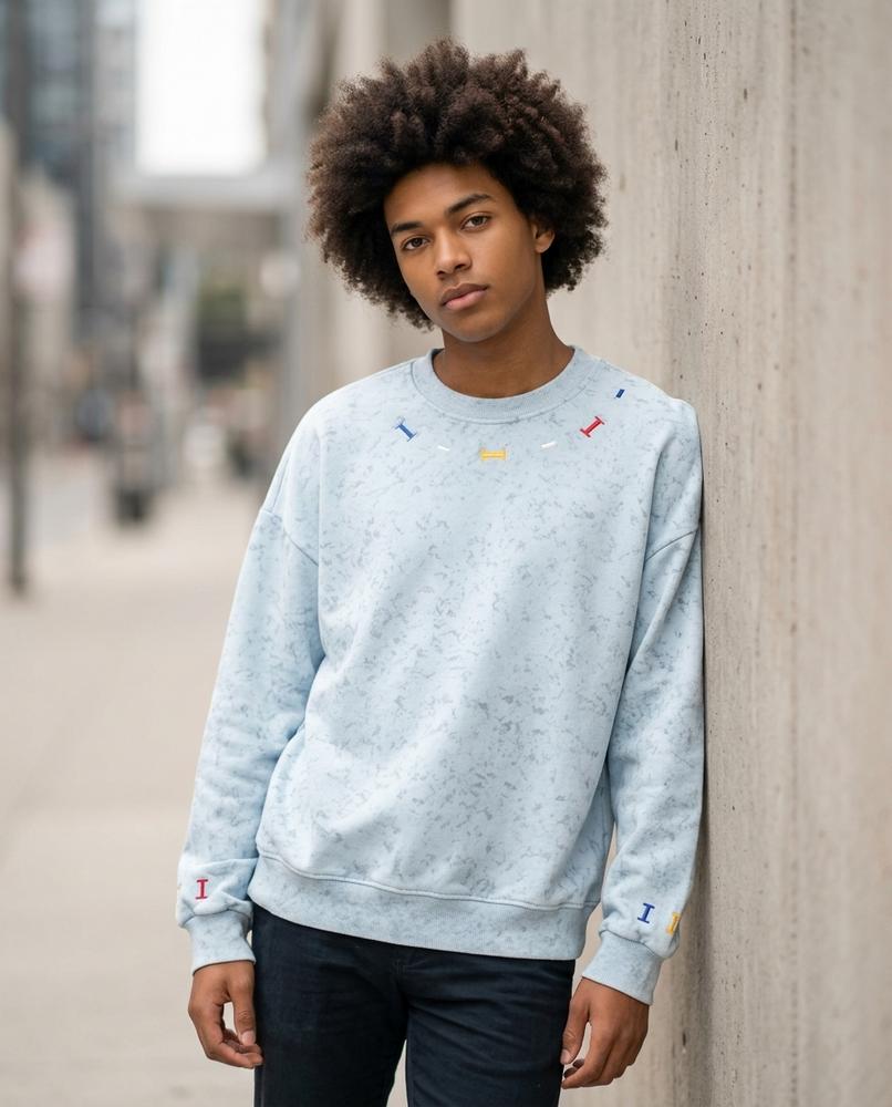 Zumieze - Karal | Embroidered Textured Sweatshirt Men