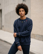 Zumieze - Karal | Embroidered Textured Sweatshirt Men