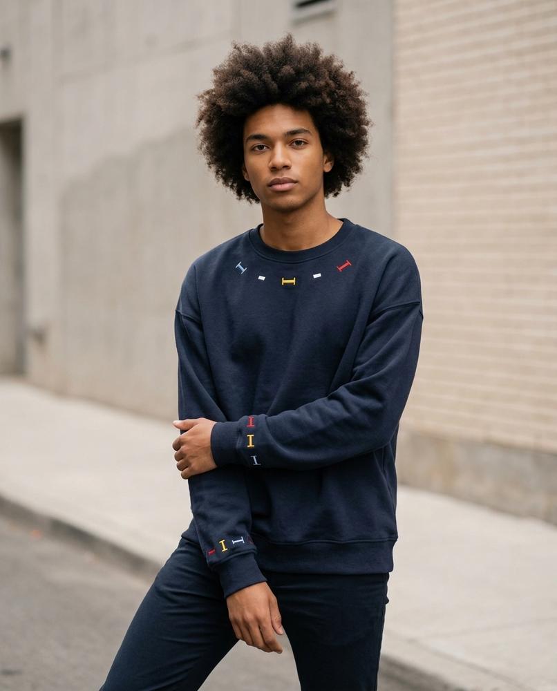 Zumieze - Karal | Embroidered Textured Sweatshirt Men