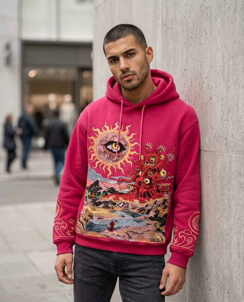 Zumieze - Zadan | Embroidered Knit Hoodie Men