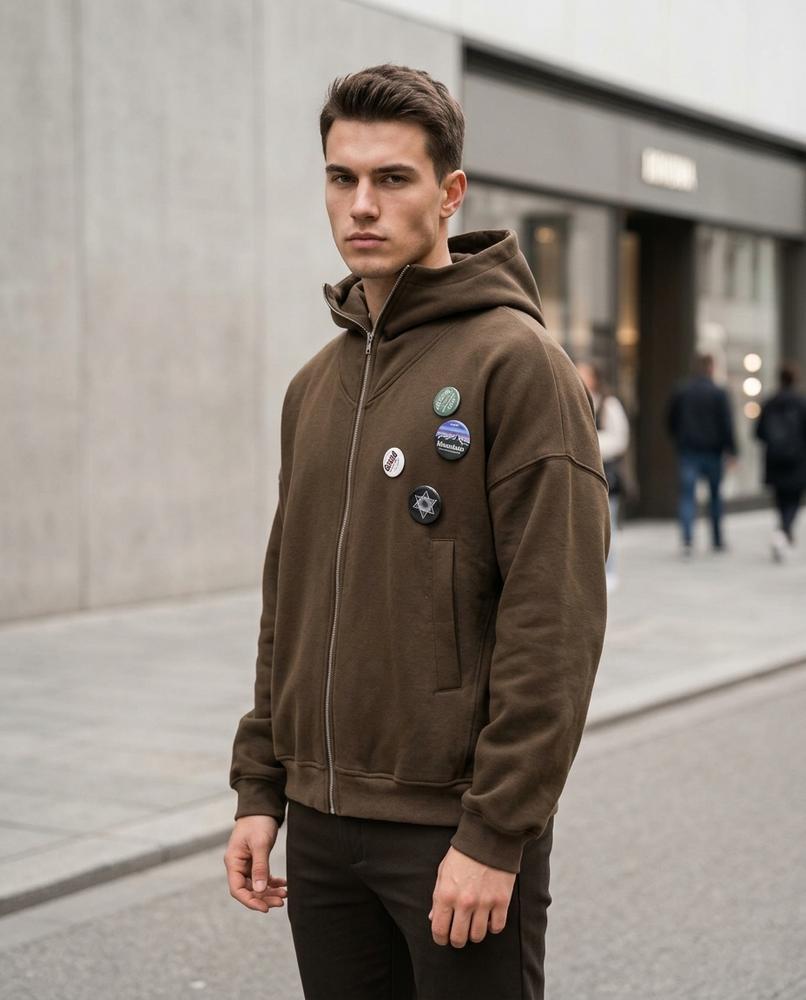 Zumieze - Lysin | Zip-Up Relaxed-Fit Hoodie Men