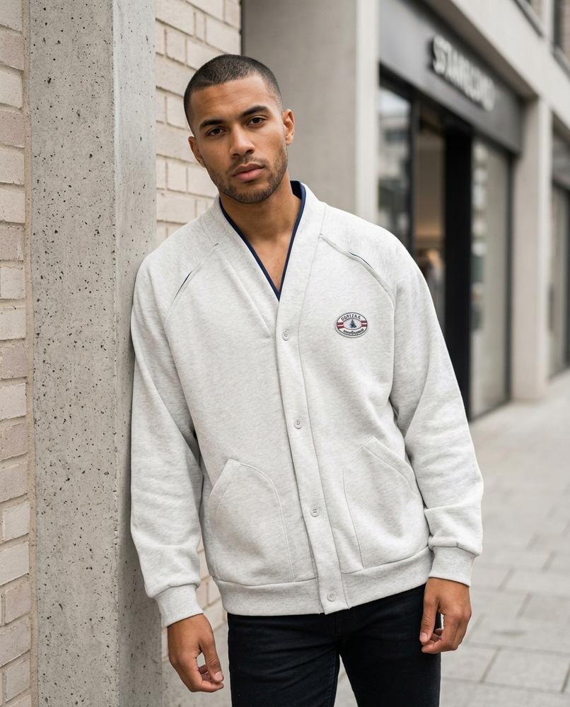 Zumieze - Nenav | Button-Up Heathered Cardigan Men
