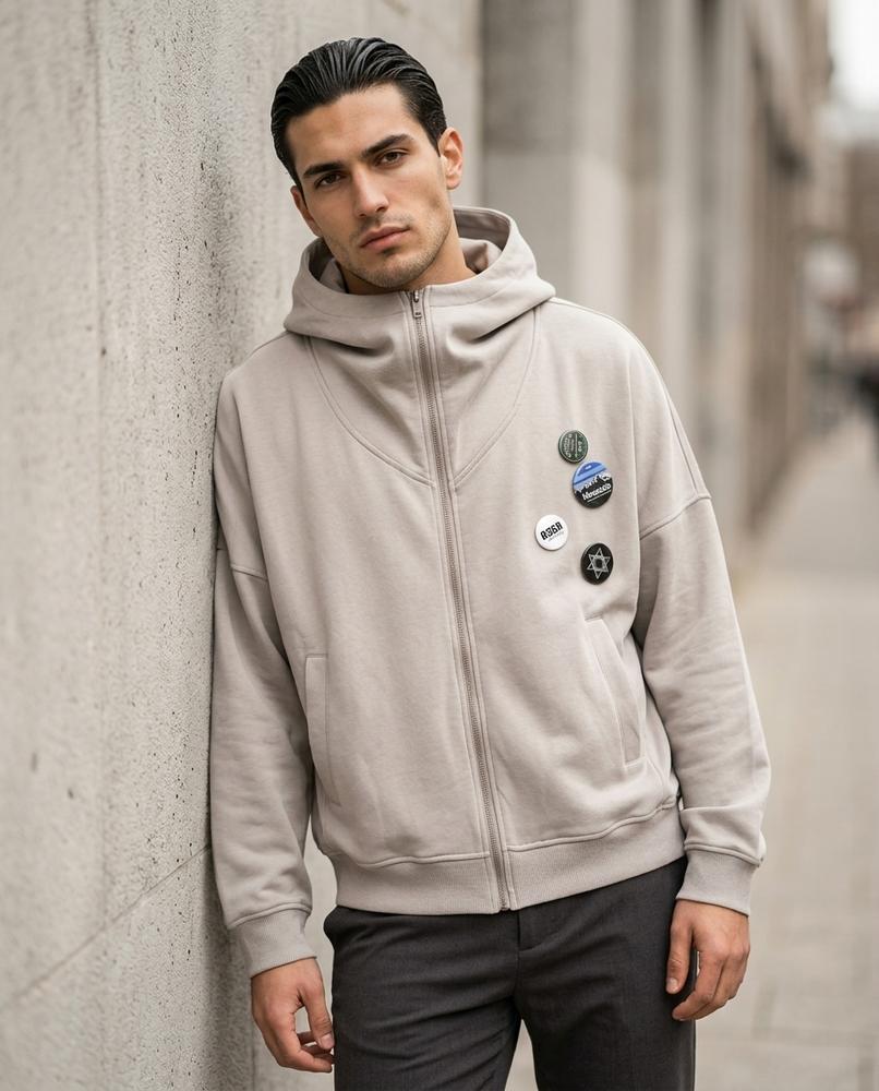 Zumieze - Lysin | Zip-Up Relaxed-Fit Hoodie Men