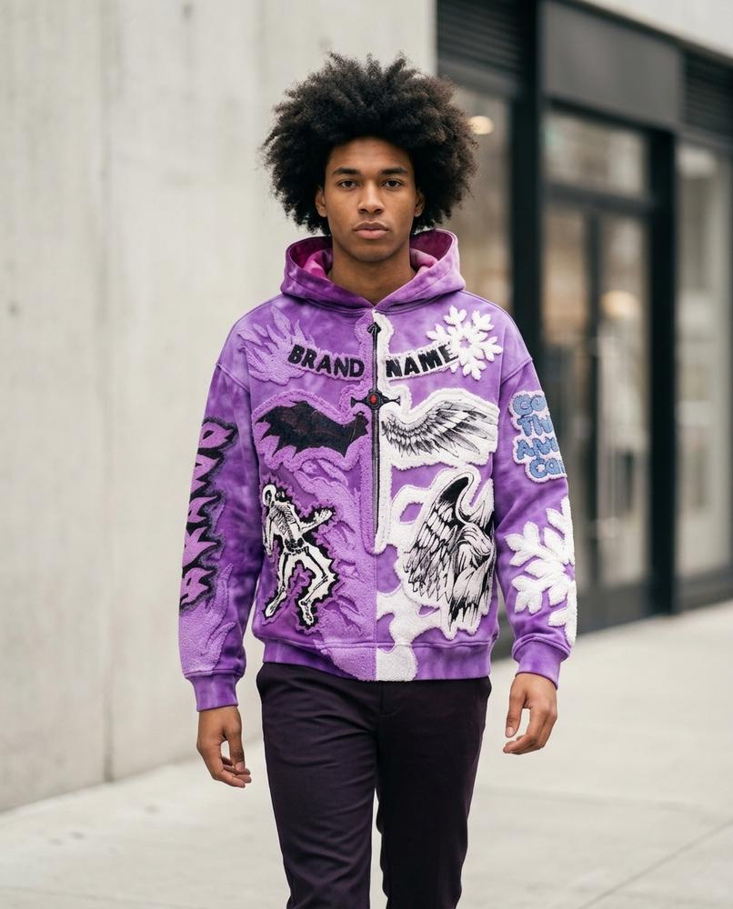 Zumieze - Neron | Zip-Up Embroidered Hoodie Unisex