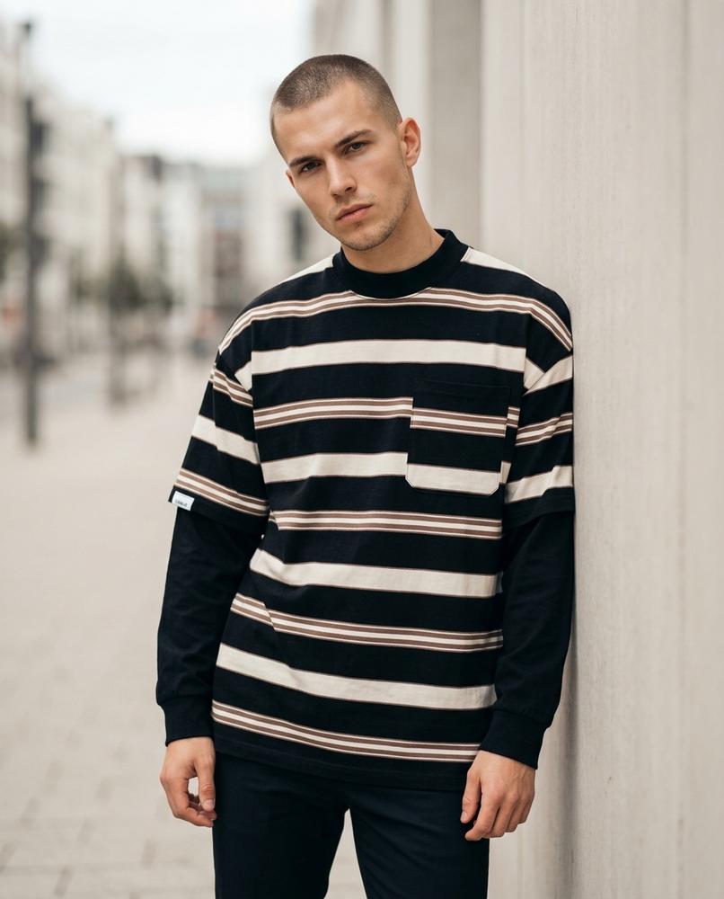 Zumieze - Velan | Striped Oversized T-Shirt Men
