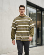 Zumieze - Velan | Striped Oversized T-Shirt Men