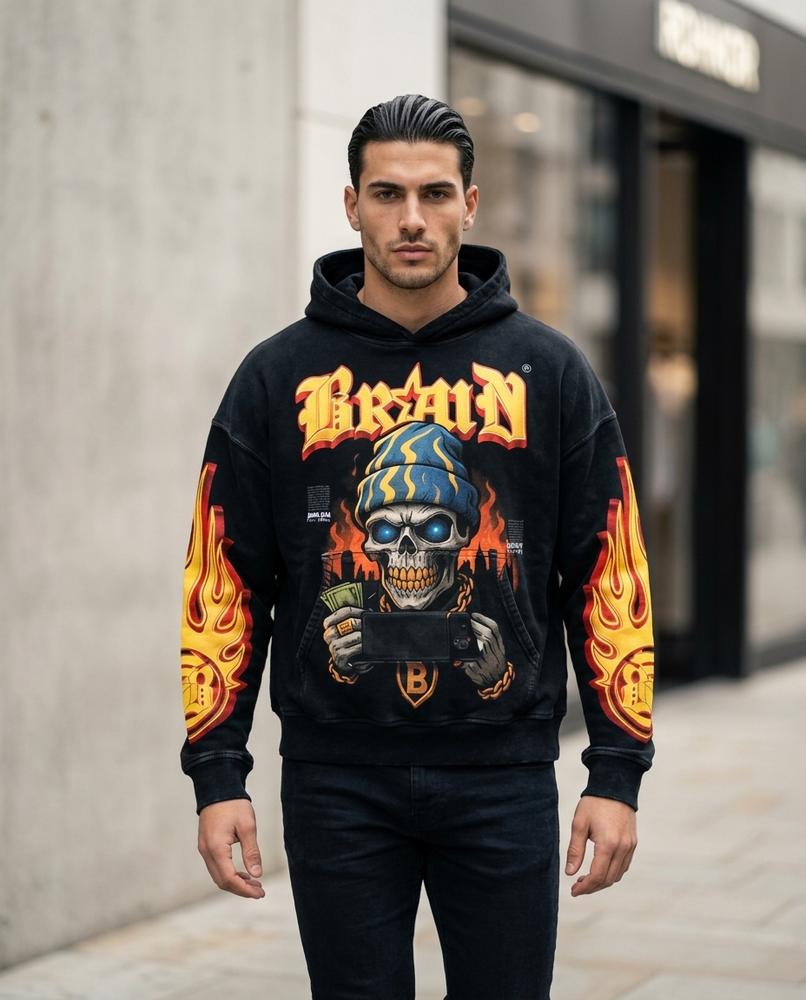 Zumieze - Nelom | Printed Washed Hoodie Men