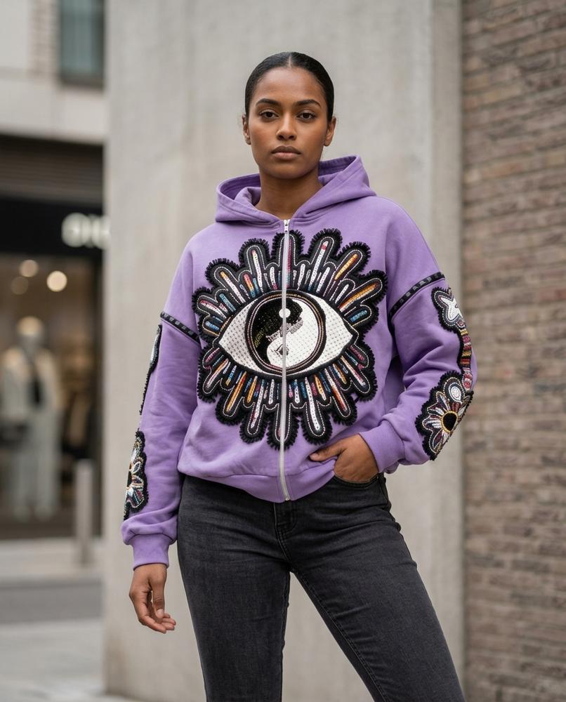 Zumieze - Nolan | Embroidered Zip-Up Hoodie Men