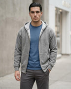 Zumieze - Razan | Zip-Up Slim-Fit Hoodie Men