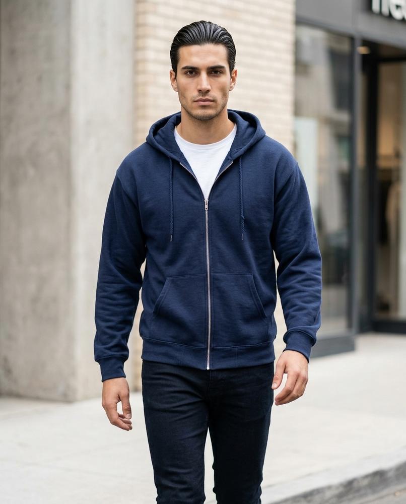Zumieze - Razan | Zip-Up Slim-Fit Hoodie Men