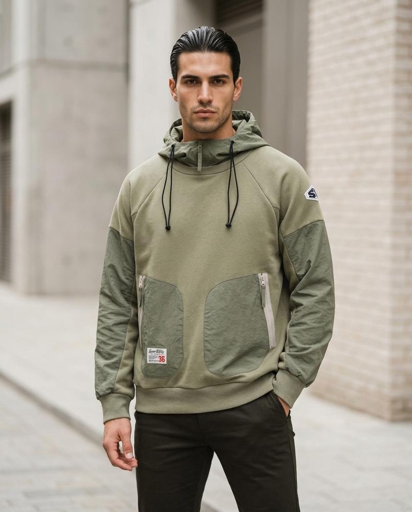 Zumieze - Tinor | Two-Tone Paneled Hoodie Men