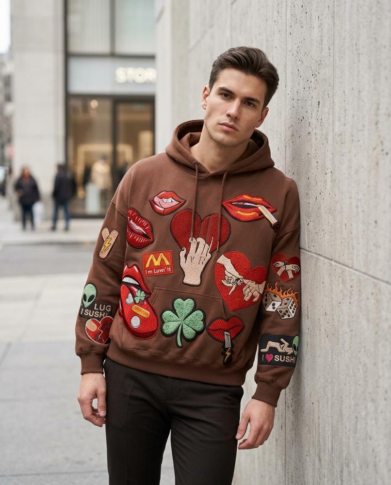 Zumieze - Vetir | Appliquéd Relaxed Fit Hoodie Men