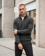 Zumieze - Lomel | Waffle-Knit Zip-Neck Sweater Men