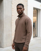 Zumieze - Lomel | Waffle-Knit Zip-Neck Sweater Men