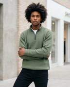 Zumieze - Lomel | Waffle-Knit Zip-Neck Sweater Men