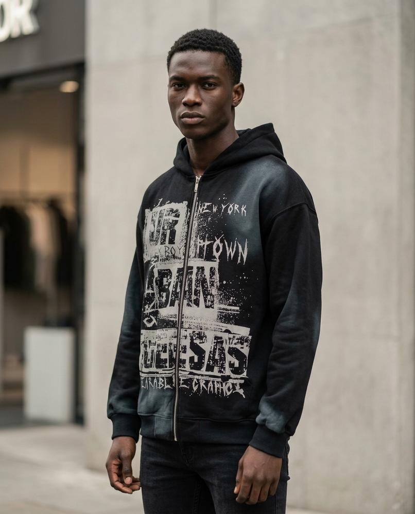 Zumieze - Elral | Printed Zip-Up Hoodie Men
